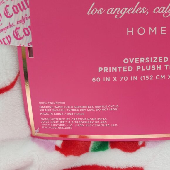 Love Juicy Couture Holiday Snow Globe Oversized Plush Throw Blanket 60x70" - Picture 5 of 7